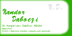 nandor daboczi business card